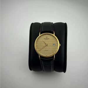 Raymond Weil 18K Yellow Gold Plated Criss Cross Dial Watch 5514 #56 works